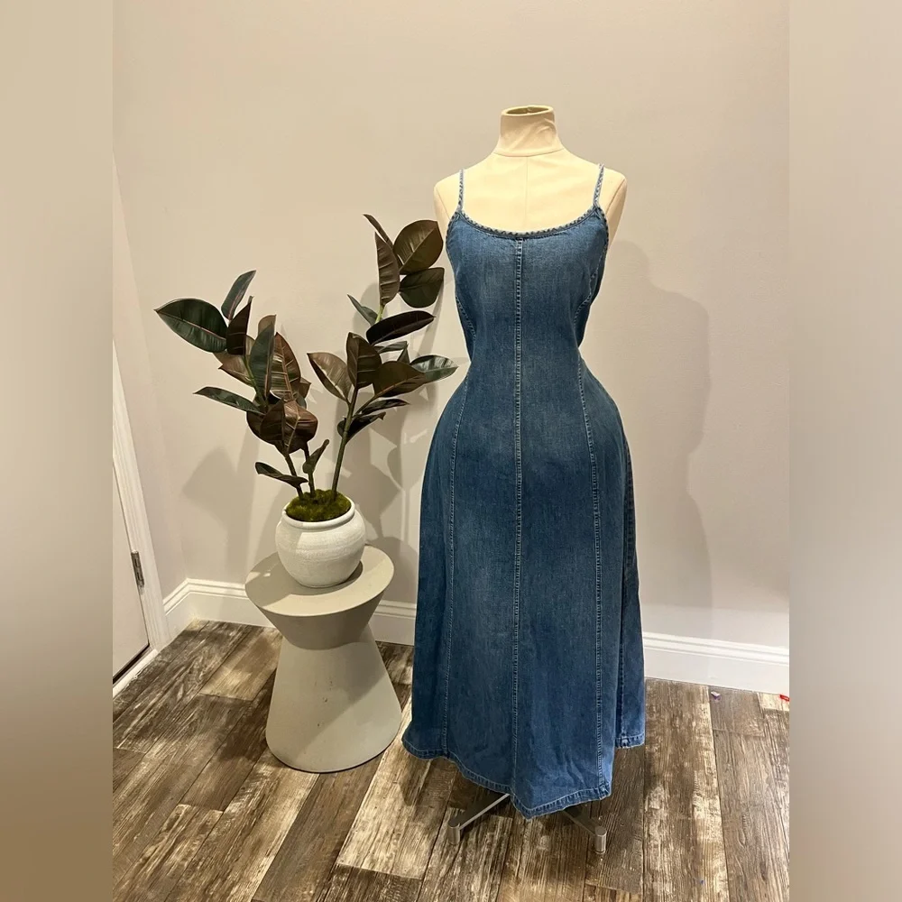 Vintage Laura Ashley - Denim dress - Picture 4 of 5